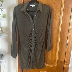 Mable  Ruched Collared Mini Dress  Size Large